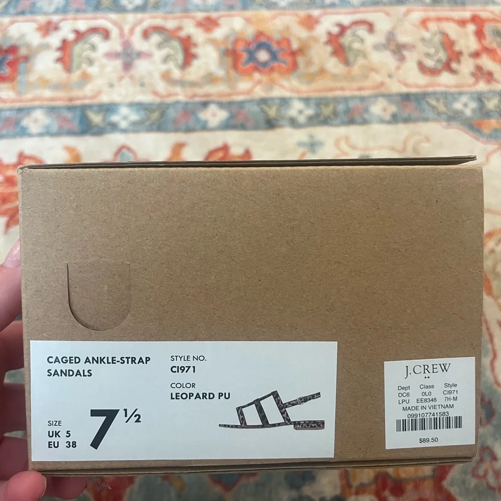 J. Crew Leopard Print Ankle-Strap Sandals - Picture 2 of 5